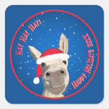 Custom Funny Donkey Santa Pun 2025 Vakantie
