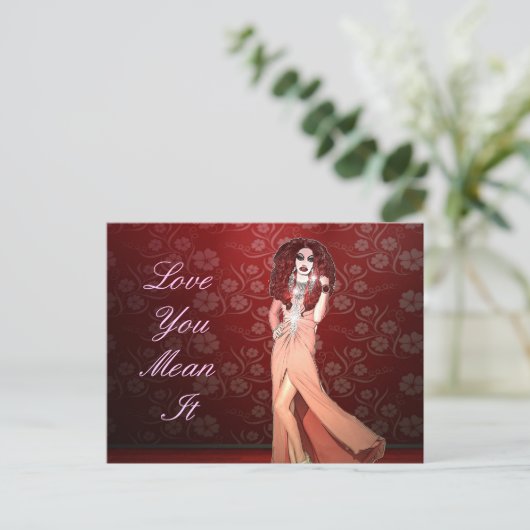 Custom Funny Drag Queen Briefkaart (Staand voorkant)
