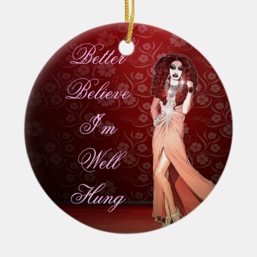 Custom Funny Drag Queen Keramisch Ornament (Voorkant)