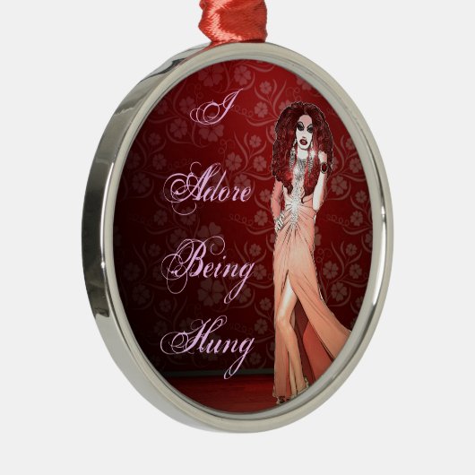 Custom Funny Drag Queen Metalen Ornament (Rechts)