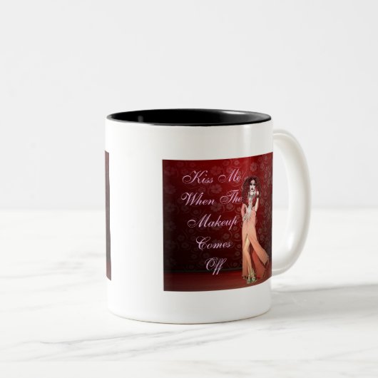Custom Funny Drag Queen Tweekleurige Koffiemok (Voorkant rechts)