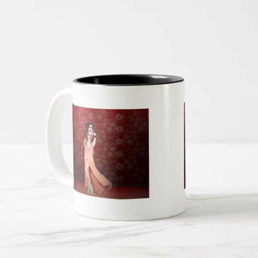 Custom Funny Drag Queen Tweekleurige Koffiemok (Voorkant links)