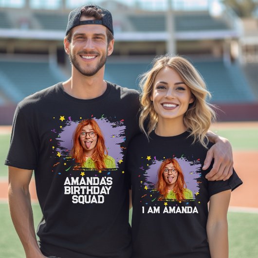 Custom Funny Face Afbeelding Verjaardagsfeestje Ma T-shirt