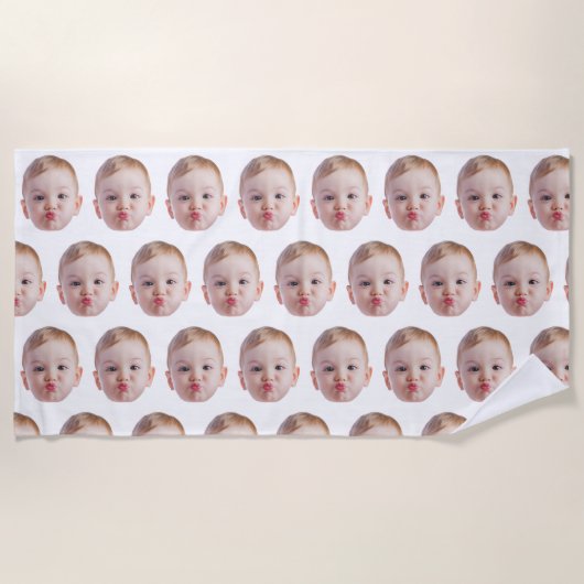 Custom Funny Face  Personalized Photo Gift Strandlaken (Voorkant)