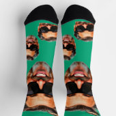 Custom Funny Face Photo All Over Socks Moss Green Sokken (Top)