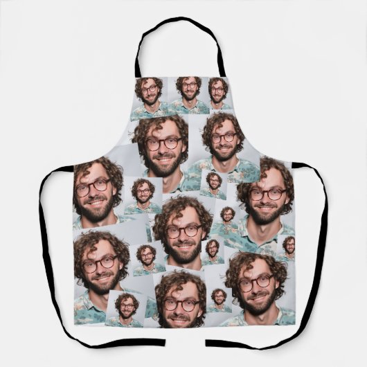 Custom Funny Face Photo Collage One Afbeelding Schort (Voorkant)