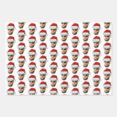 Custom Funny Face Santa Hat Photo Christmas Gift Inpakpapier Vel (Voorkant)