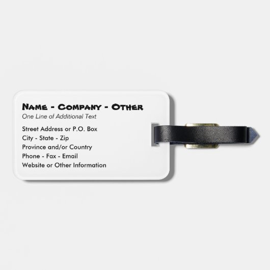 Custom Funny Golf Bagagelabel (Achterkant horizontaal)