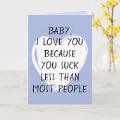 Custom Funny I Love You Valentijn Quote Heart Kaart (Gele Bloem)