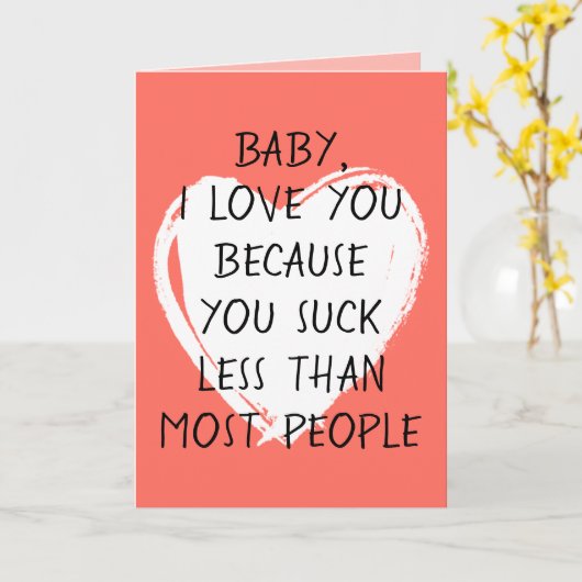 Custom Funny I Love You Valentijn Quote Heart Kaart (Gele Bloem)