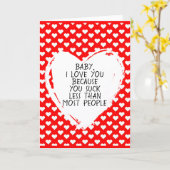 Custom Funny I Love You Valentijn Quote Hearts Kaart (Gele Bloem)