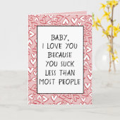 Custom Funny I Love You Valentijn Quote Hearts Kaart (Gele Bloem)