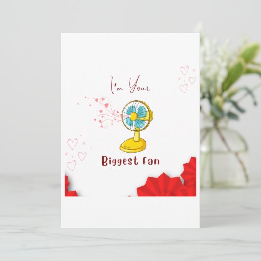 Custom Funny Love Grootste Fan Kaart (Staand voorkant)