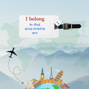 Custom Funny Mannen Bagagelabel