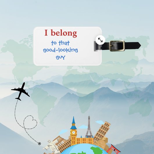 Custom Funny Mannen Bagagelabel