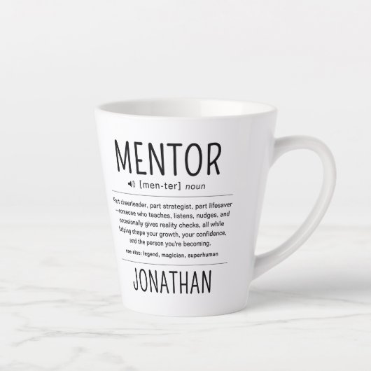 Custom Funny Mentor Coach Adviser Appreciation Latte Mok (Rechts)