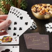 Custom Funny Minimalist Brown Gold Game Time Pokerkaarten (Insitu)
