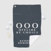 Custom Funny Minimalist OOO Navy Blue White Men Golfhanddoek (Insitu)