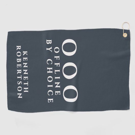 Custom Funny Minimalist OOO Navy Blue White Men Golfhanddoek (Horizontaal)