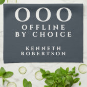 Custom Funny Minimalist OOO Navy Blue White Men Theedoek (Gevouwen)