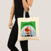 Custom Funny Modern Santa Christmas Holiday Green Tote Bag (Voorkant (product))