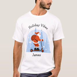 Custom Funny Modern Santa Christmas Holiday T-shirt