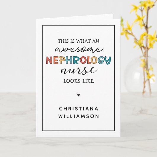 Custom Funny Nefrologie Verpleegster Geweldige Waa Kaart (Gele Bloem)