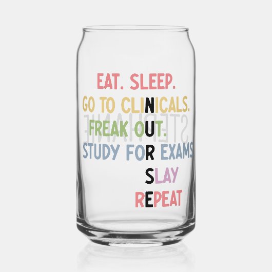 Custom Funny Nursing School student Future Nurse Blikvorm Glas (Voorkant)