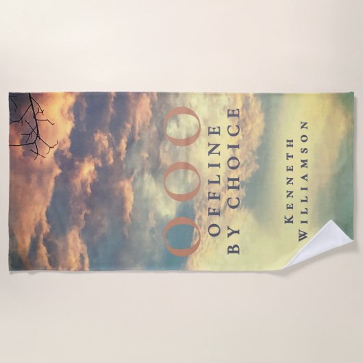 Custom Funny OOO Retro Summer Blue Sky Clouds Men  Strandlaken (Voorkant)