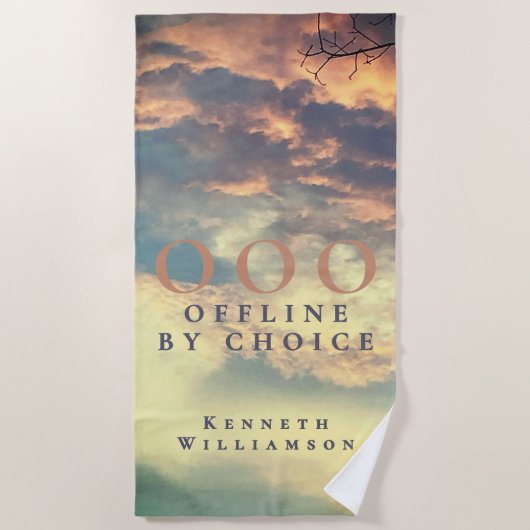 Custom Funny OOO Retro Summer Blue Sky Clouds Men  Strandlaken (Voorkant)