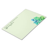 Custom Funny Pastel Green Watercolor Flowers Chic Notitieblok (Schuin)