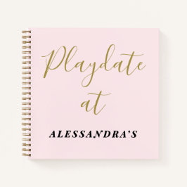 Custom Funny Pastel Pink Playdate Score Tracker  Notitieboek