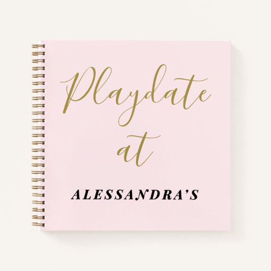 Custom Funny Pastel Pink Playdate Score Tracker  Notitieboek (Voorkant)