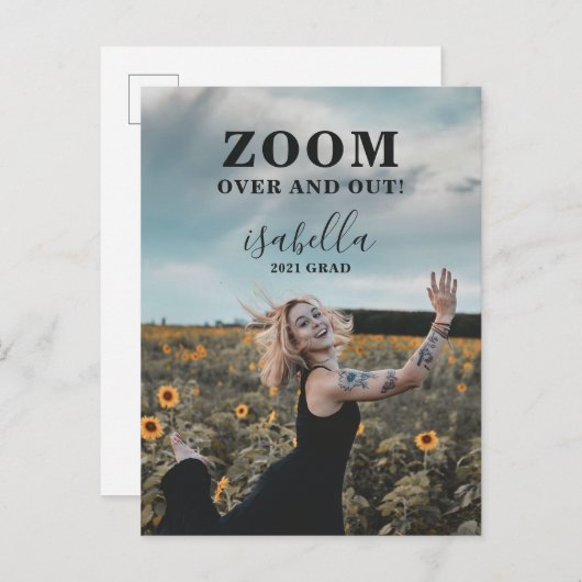 Custom Funny Photo Afstuderen Aankondigingskaart (Voorkant / Achterkant)