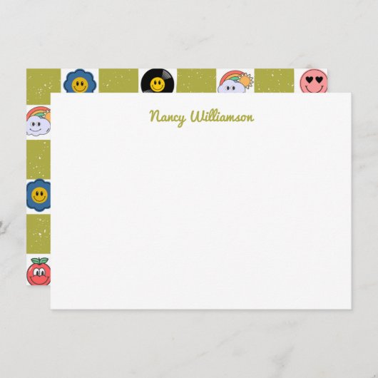 Custom Funny Quirky Design Retro Art Patroon Notitiekaartje (Voorkant / Achterkant)