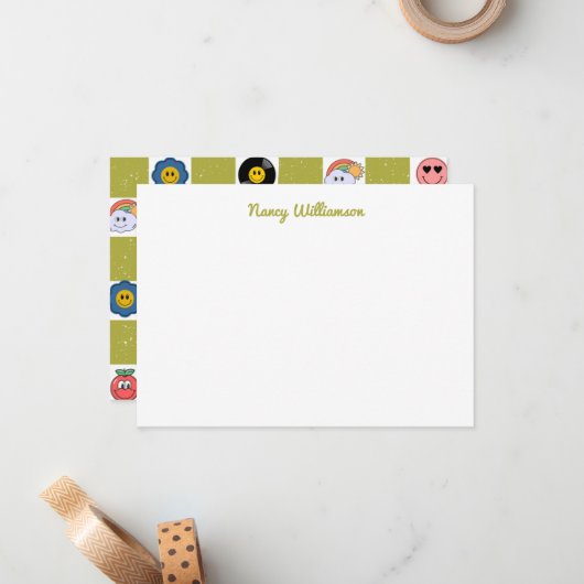 Custom Funny Quirky Design Retro Art Patroon Notitiekaartje (Voorkant / Achterkant in situ)