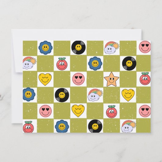 Custom Funny Quirky Design Retro Art Patroon Notitiekaartje (Achterkant)