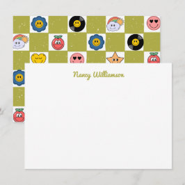 Custom Funny Quirky Design Retro Art Patroon Notitiekaartje