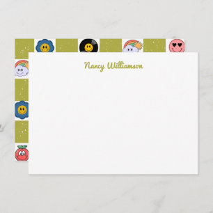 Custom Funny Quirky Design Retro Art Patroon Notitiekaartje