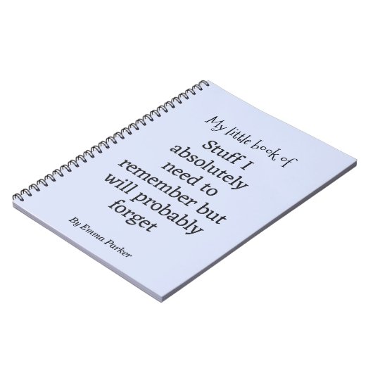 Custom Funny Quote Notitieboek voor vergeetachtige (Linkerzijde)