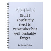 Custom Funny Quote Notitieboek voor vergeetachtige (Voorkant)