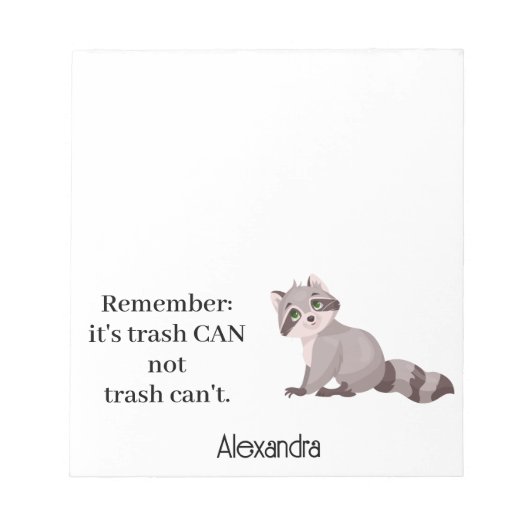 Custom Funny Racoon Animal Memopad Novelty Office Notitieblok (Voorkant)
