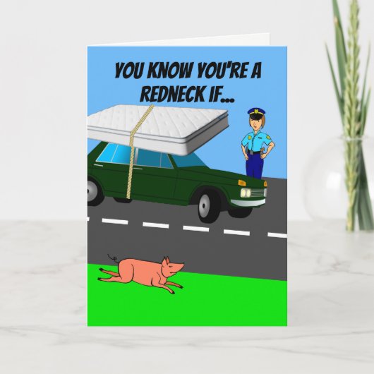Custom Funny Redneck Mattress Joke Birthday Kaart (Voorkant)