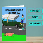 Custom Funny Redneck Mattress Joke Birthday Kaart<br><div class="desc">Deze grappige kaart is speciaal voor die persoon in je leven met een beetje roodhals in hem / haar. Het heeft een leuk buitenontwerp van een matras bovenop een auto. Binnen hebben we precies de juiste boodschap geschreven om tot het moment te spreken; maar je kunt het aanpassen met je...</div>