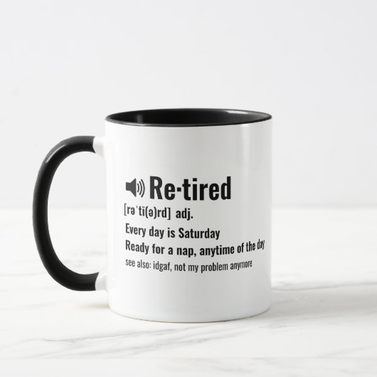 Custom Funny Retirement Definition Mug  Mok (Links)