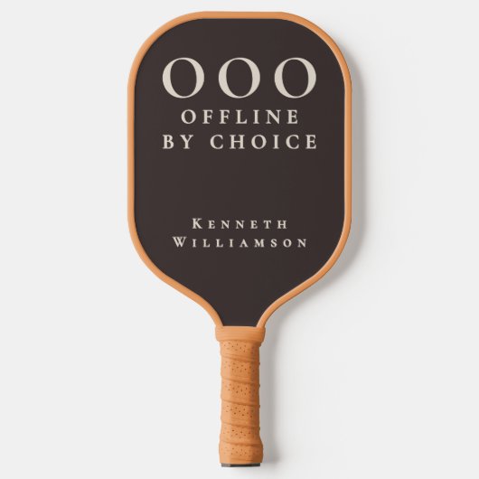 Custom Funny Retro Brown Beige OOO Minimalist Men Pickleball Paddle (Voorkant)