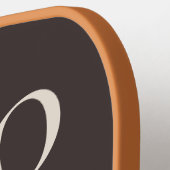 Custom Funny Retro Brown Beige OOO Minimalist Men Pickleball Paddle (Links Detail)