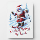 Custom Funny Santa Claus Schattigee kerstvakantie Fotoplaat (voorkant)