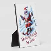 Custom Funny Santa Claus Schattigee kerstvakantie Fotoplaat (Zijkant)