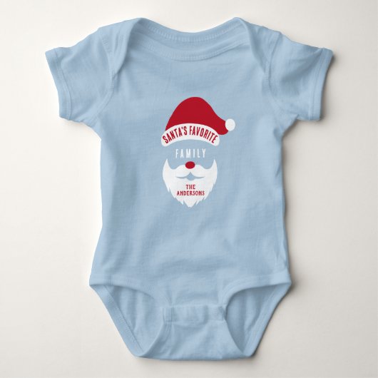 Custom Funny Santa's Favorite Family Name Romper (Voorkant)
